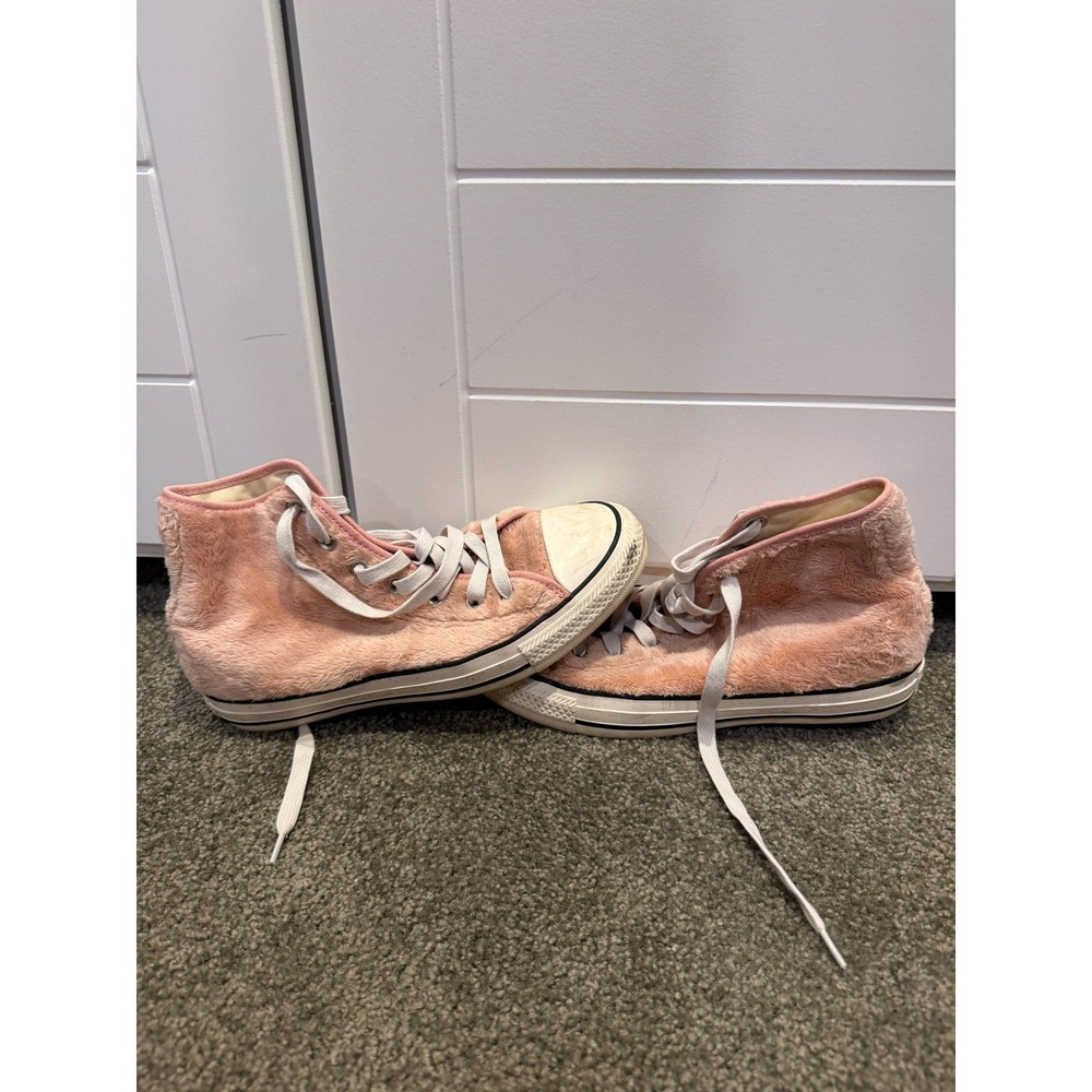 Converse Chuck Taylor Pink Faux Fur High Top Sneakers Womens 8 559027C - Picture 3 of 5